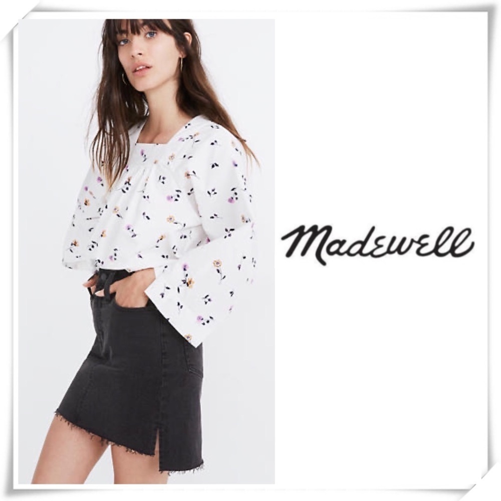 Madewell Denim Straight Skirt Step-hem Edition BK
